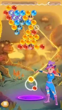 Bubble Witch Saga 3 shot planning with power-up indicators