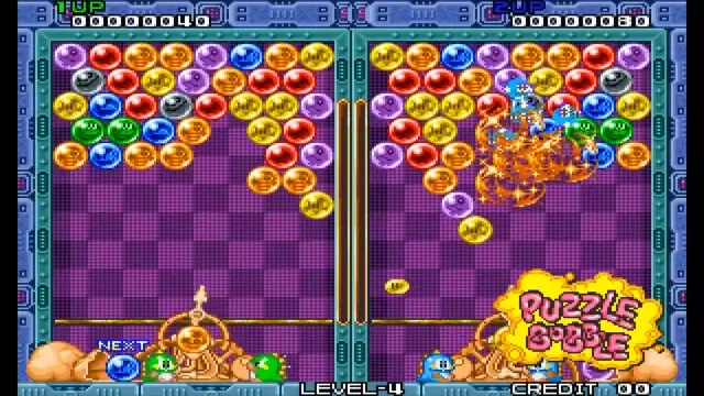 Bust-A-Move match setup showing ricochet aiming opportunities