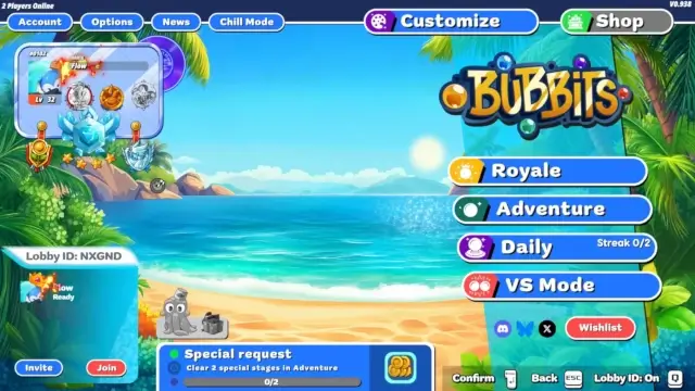 Bubbits Main Menu screenshot