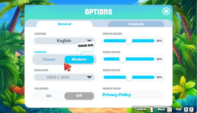 Change your Playstyle in the Options Menu