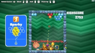 Sparky Power-Up Bubble on Hold in Bubbits